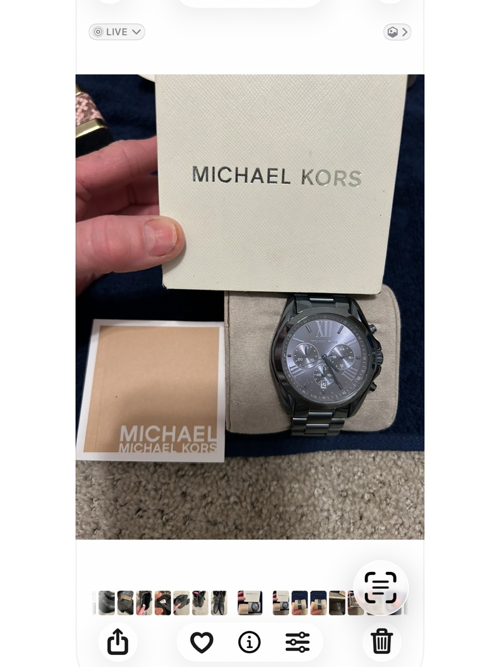 Michael Kors Gunmetal and Gray Chronograph Bracelet Watch.  Limited Edition!